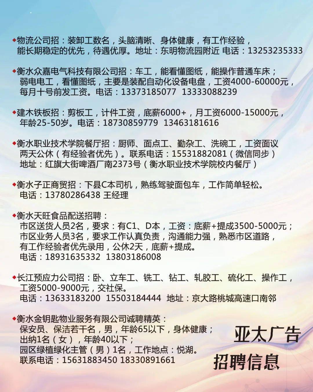 邯郸最新招聘信息概览