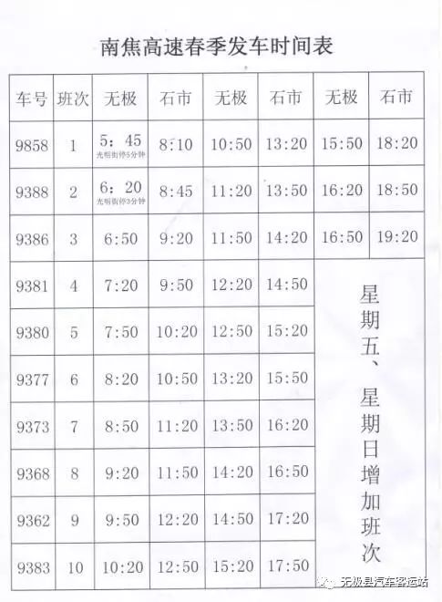 南焦客运站最新时刻表，连接城市的重要交通纽带